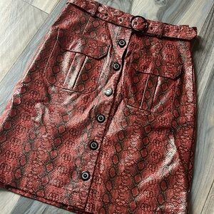 Urban outfitters faux leather midi skirt